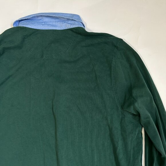 Brooks Brothers Rugby Shirt Mens XXL Green Embroidered Kangaroo Pocket Preppy - Picture 12 of 15